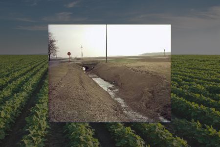 Runoff water sample from a tilled wheat field
